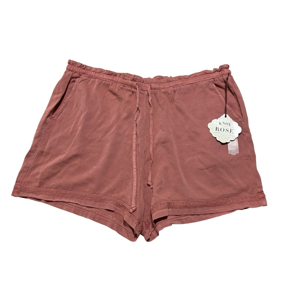 NWT Knox Rose Women's Casual Drawstring Lounge Shorts Orange XXL 38 x 3.5
